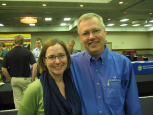 Natalie and David Sollo, owners of Grace Hill Winery, at the Kansas winemakers conference.