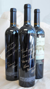 Engravery Ink engraves wine bottles at your event 