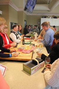 The crowd worked their way through sampling 4 different wines from Grafton Winery paired with a variety of appetizers.