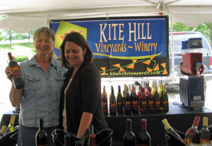 Barb Bush and Tracy Orgo of Kite Hill Vineyards at the recent Ottawa 2 Rivers Fest 