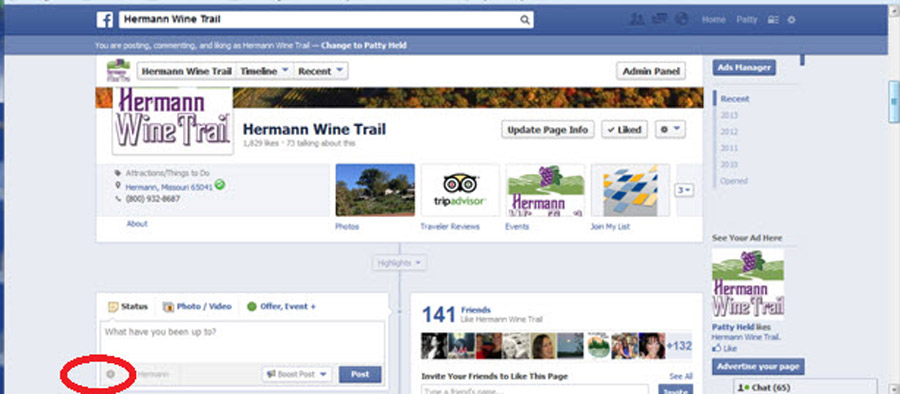 Screen Shot FB Sceduled Post Hermann Wine Trail