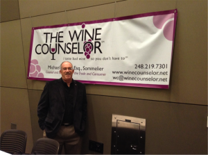 Michael Schafer, The Wine Counselor, just before a seminar