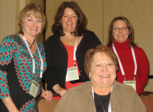 Patty Held of the Hermann Wine Trail, Jeanette Merritt of The Indiana WIne Grape Council, Doniella Winchell of the Ohio Wine Producers Association and Jennifer Montgomery of the Nebraska Winery and Grape Growers Association