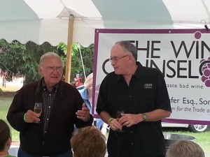 Tony Ciccoone of Ciccone Winery (left) addresses the wine crowd. 