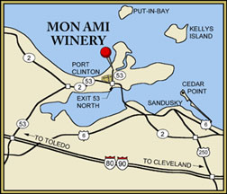 Historic Mon Ami Winery in Ohio was once the Catawba Island Wine Company, a 130,000 gallon winery founded in 1872.  Catawba is thought to be the most popular wine in American before Prohibition. 
