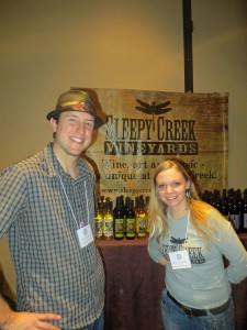 Tony Jacobson and Kayla Johnson of Sleepy Creek at the Illinois Wine Conference